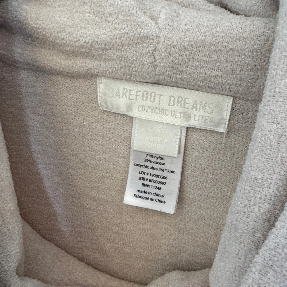 Barefoot Dreams Cozy Chic Cowl Neck Women's Sweater sand dune L/XL - Picture 4 of 6